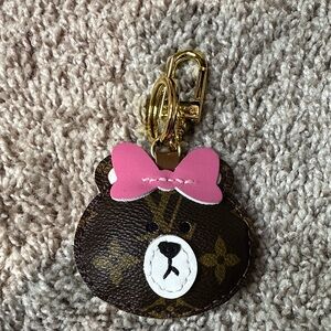 Upcycled LV Bear Keychain